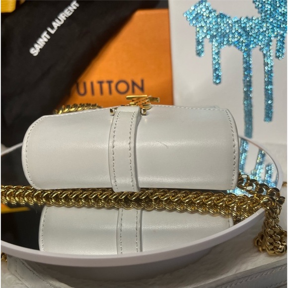 Yves Saint Laurent YSL White Calfskin Monogram Mini Candy Crossbody - Picture 5 of 14